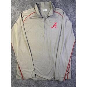 Alabama Crimson Tide Shirt Mens XL Gray Red NCAA Football Pullover Columbia